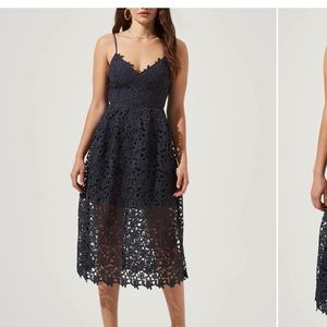 ASTR the label lace a line midi dress